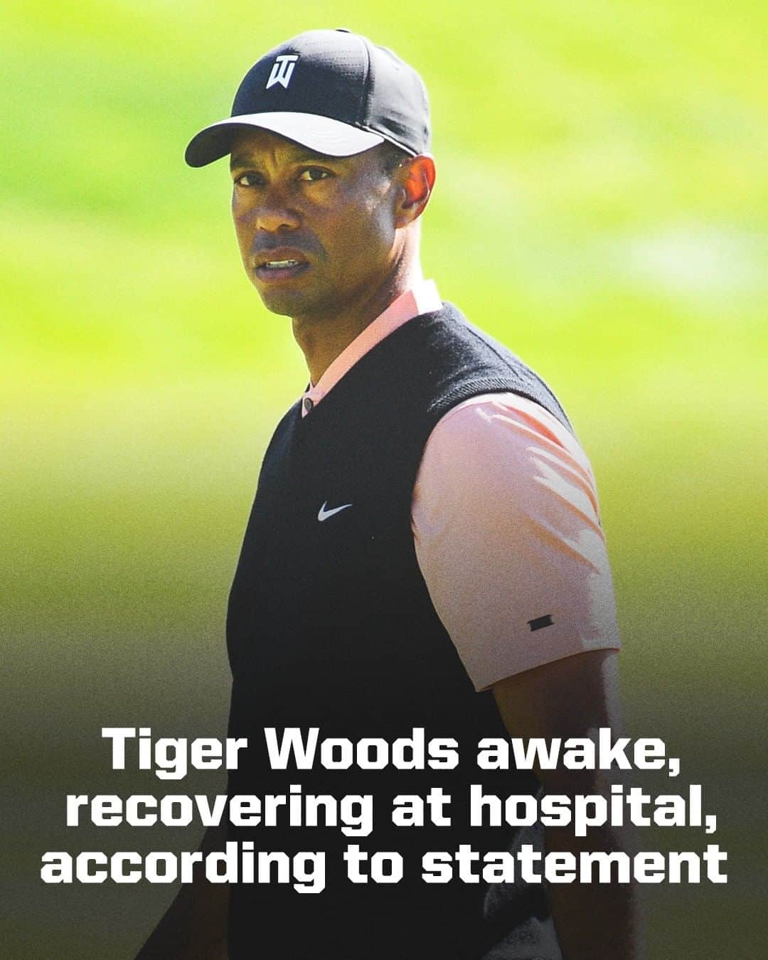 espnのインスタグラム：「Tiger Woods underwent emergency surgery to treat orthopedic injuries following a single-car crash early Tuesday, according to a statement from @tigerwoods on Twitter. He is awake, responsive and recovering in his hospital room. Swipe for the full statement.」