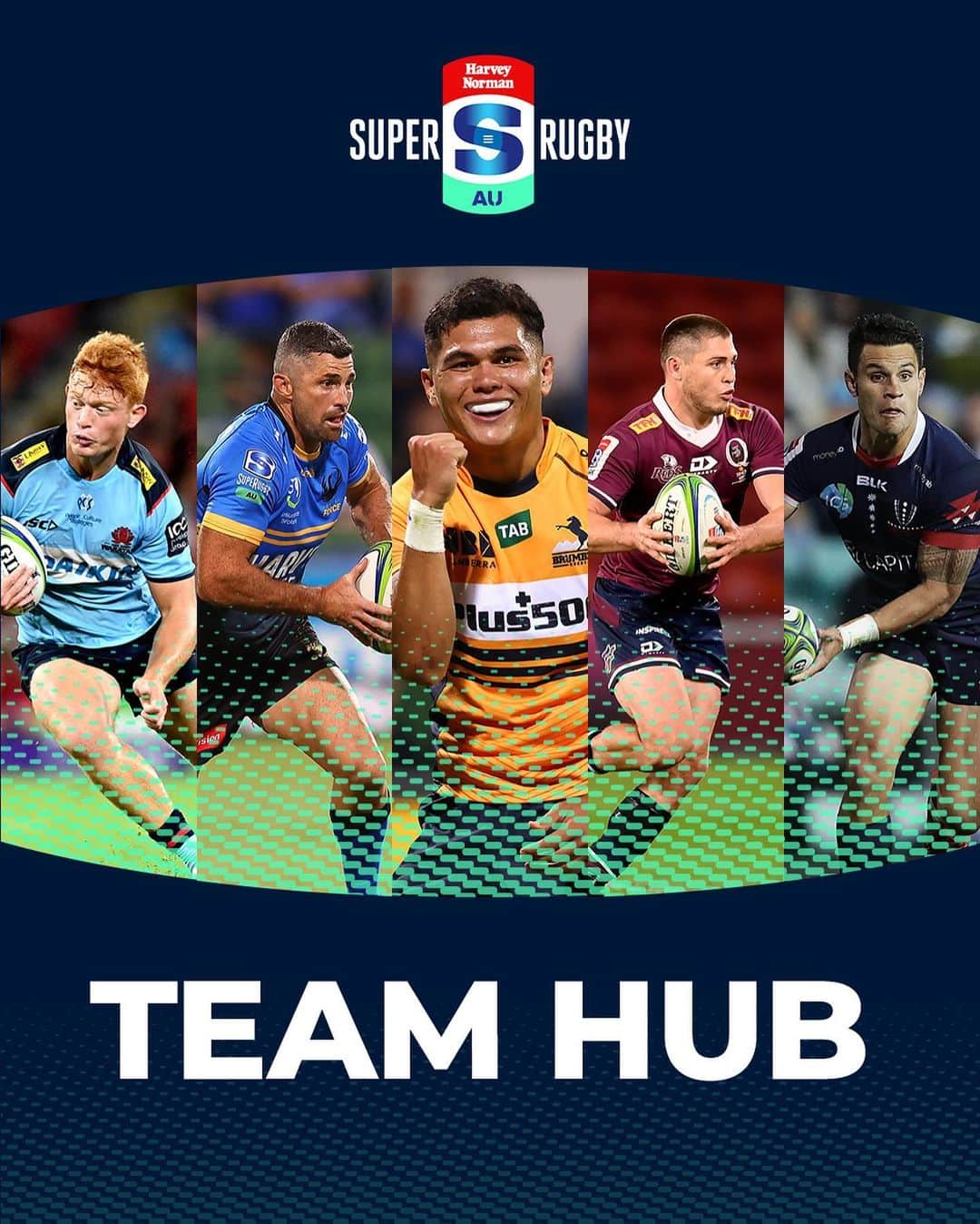のインスタグラム：「📝 TEAMS ARE IN! Swipe 👉 to see all the teams from round two of @harveynormanau #SuperRugbyAU  #REDvREB #BRUvWAR」