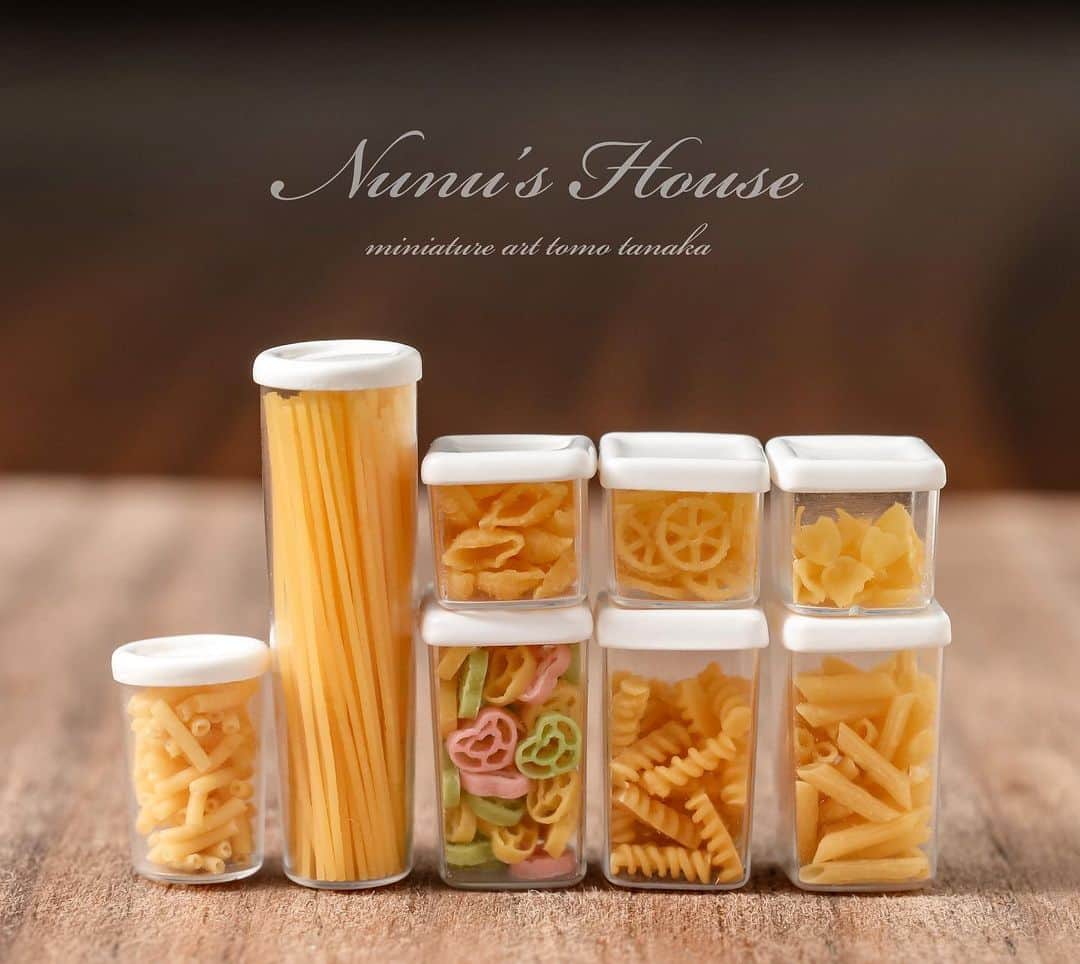 Nunu's Houseのインスタグラム：「🍝 パスタを作りました。 サイズ感は他の投稿で 確認して下さい。  #ミニチュア#パスタ #田中智#miniature #nunushouse」