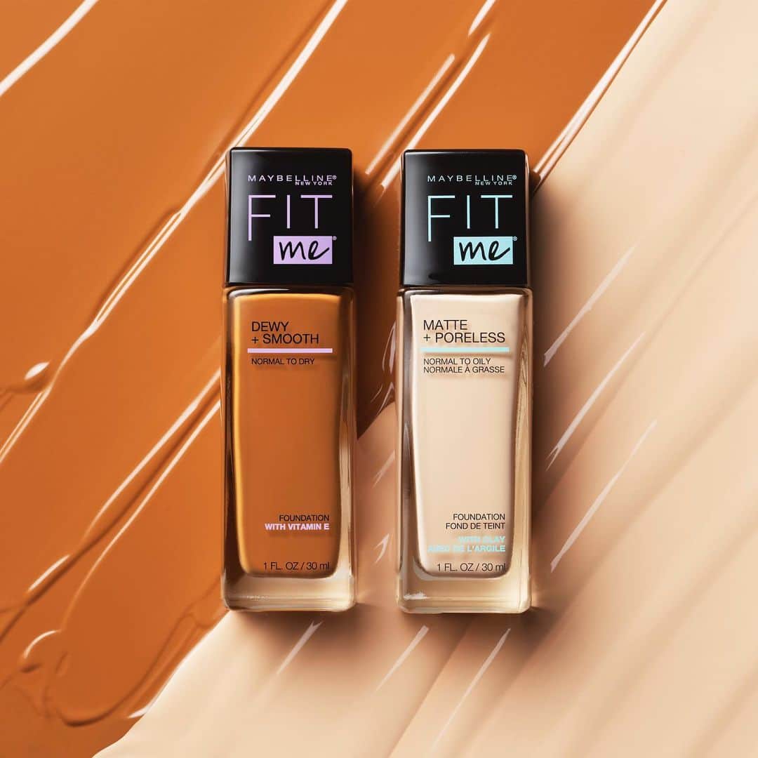 Maybelline New Yorkさんのインスタグラム写真 - (Maybelline New YorkInstagram)「Which #fitmefoundation is your holy grail, dewy + smooth or matte + poreless? 😍 If you have normal to dry skin, dewy + smooth hydrates and leaves skin with a luminous finish. For normal to oily skin, matte + poreless mattifies and leaves a natural finish.」2月25日 4時45分 - maybelline