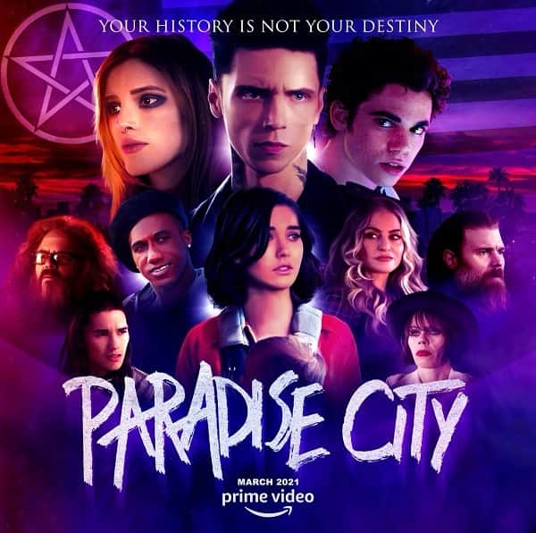 アンディー・ビアーザックのインスタグラム：「“PARADISE CITY” comes to @amazonprimevideo next month! I cannot wait for you guys to see this show! What are you hoping to see in season 1? 💀🖤 @paradisecity」