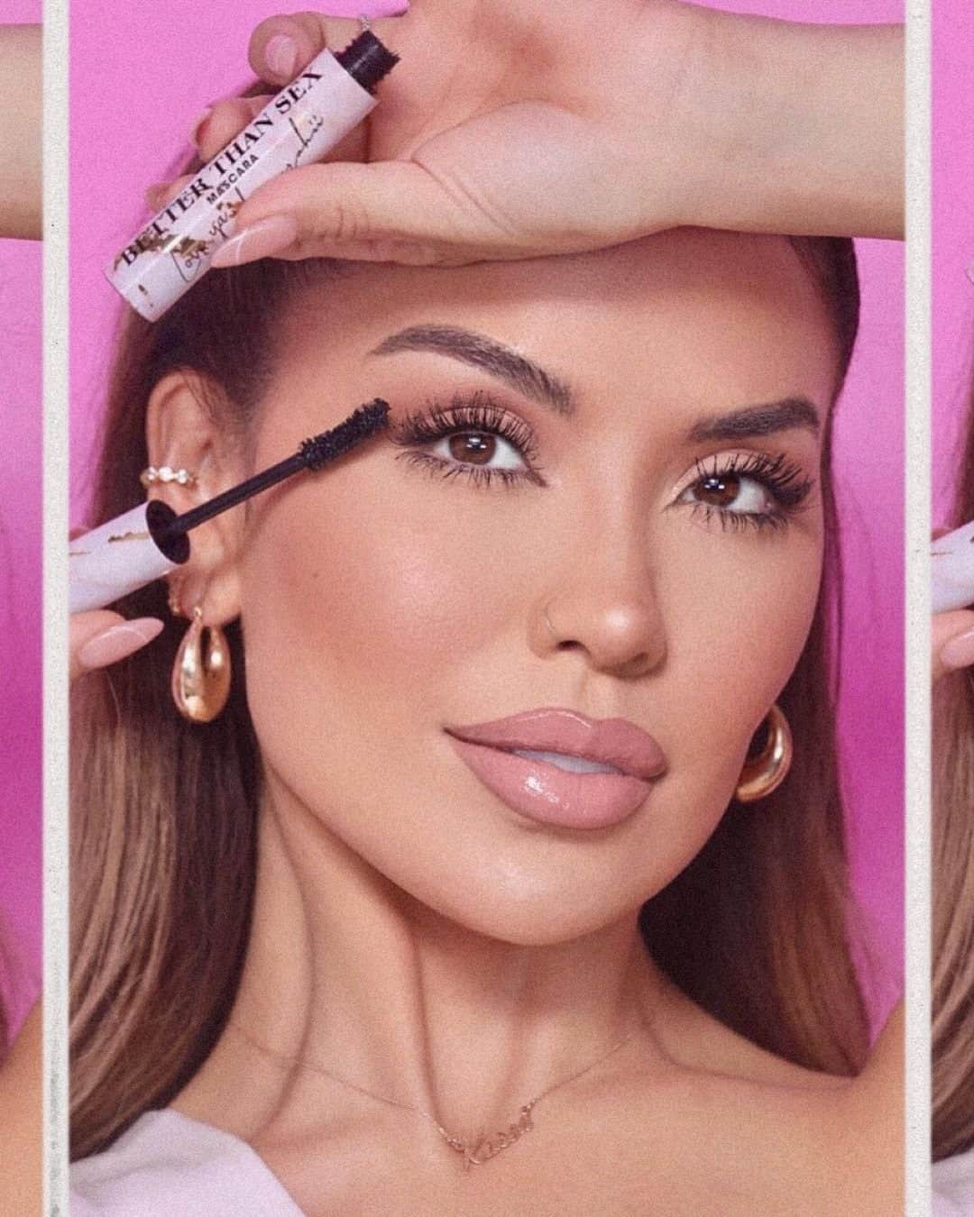 Too Facedのインスタグラム：「All eyes on you babe! 💖@iluvsarahii gave our iconic Better Than Sex Mascara a makeover in a luxurious glided marble effect! #regram #betterthansex #toofacedambassador #toofaced」