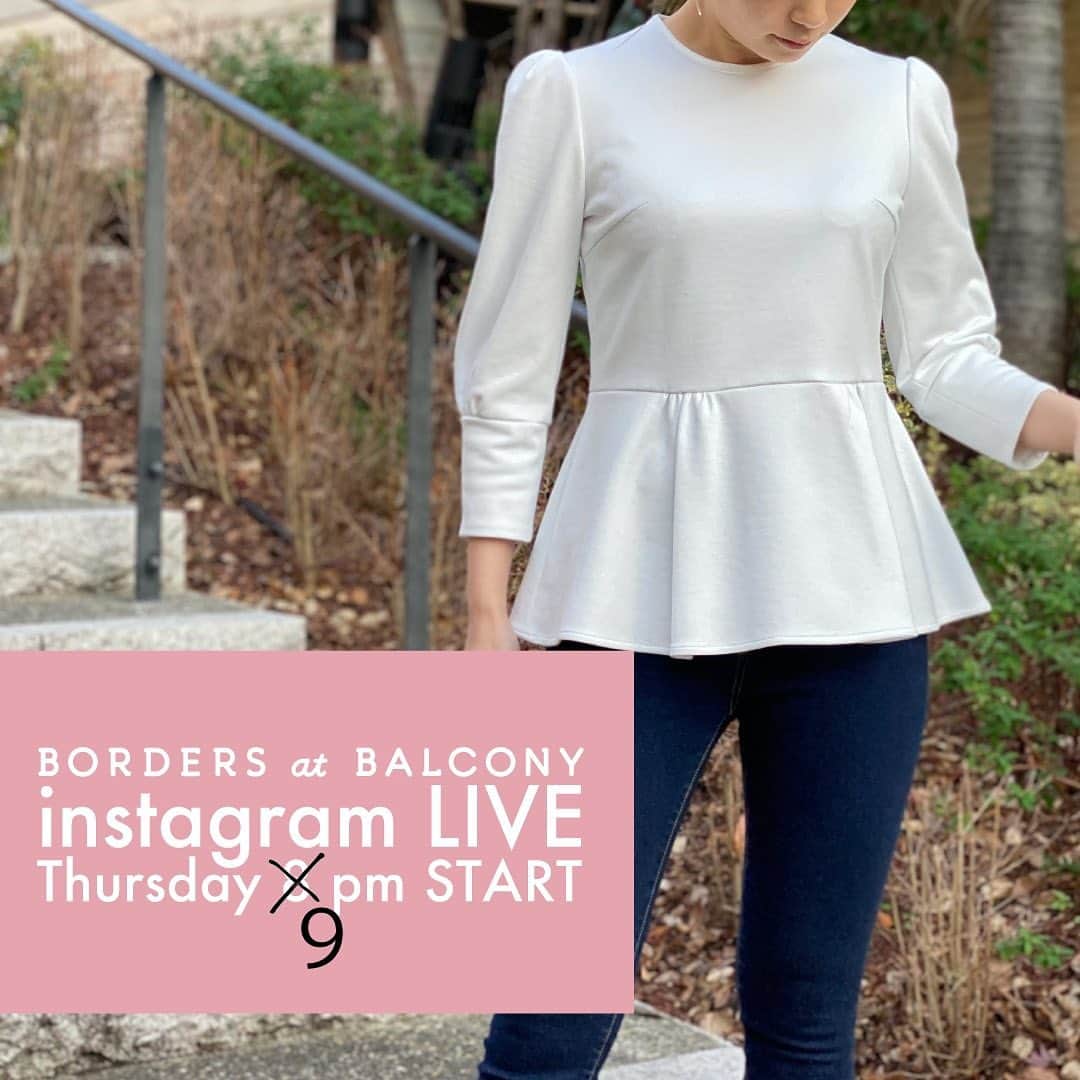BORDERS at BALCONYのインスタグラム：「明日はTHURSDAY❗⁠⁠ そこで大事なお知らせです💡⁠⁠ ⁠⁠ 毎週定期開催のインスタライブ、８時からの開催とお知らせしていたのですが、⁠⁠ ９時からのに変更させていただきたいと思います💦⁠⁠ ⁠⁠ たくさんの方とお話できる機会、柴田さんもたくさん参加したい！ということで、⁠⁠ 第二回目からの変更で申し訳ないのですが、是非お時間ご都合つく方はお付き合いいただければ嬉しいです☺⁠⁠ ⁠⁠ ⁠⁠ そして、公式オンラインストアでは、⁠⁠ 本日からSpring & Summer Collection第2弾が発売になりました！⁠⁠ ⁠⁠ 大人のためのスウェットシリーズは肉厚でリッチな量感と⁠⁠ なめらかなツヤがBORDERS at BALCONYならでは。⁠⁠ ⁠⁠ 明るい色を取り入れて、気分も明るく✨⁠⁠ ⁠⁠ ⁠⁠ インスタライブでも沢山試着してご紹介いたしますので、お楽しみに！⁠⁠ ⁠⁠ ⁠⁠ by sanae⁠⁠ ⁠⁠ ⁠⁠ ⁠⁠ #bordersatbalcony #ボーダーズアットバルコニー #ボーダーズ #BORDERS #柴田陽子 #yokoshibata⁠⁠ #新商品発売 #productlaunch #comingsoon#newproductalert #新商品」
