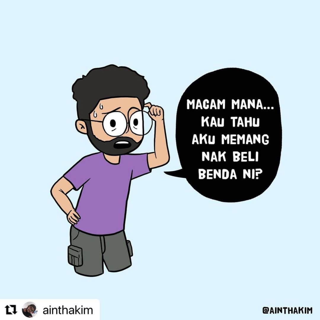 Koleksi Komik Malaysiaさんのインスタグラム写真 - (Koleksi Komik MalaysiaInstagram)「#Repost @ainthakim with @make_repost ・・・ Hati-hati gais. Pakcik gugel sentiasa mendengar 👂🏻  Korang pernah tak macam ni? Tak search apa2 pun kat browser, baru berniat, Google/Facebook/Instagram rilek je dah sediakan iklan. Ntah-ntah masa hadapan nanti, takyah gaduh dengan girlfriend nak decide makan mana. Pakcik gugel yang decidekan 😂  . Tags: #gengkomik #komikmalaysia #komikpendek #komikkomikmalaysia #ainthakim #KomikBerMuthuTinggi #komikindonesia」2月24日 21時16分 - tokkmungg_exclusive