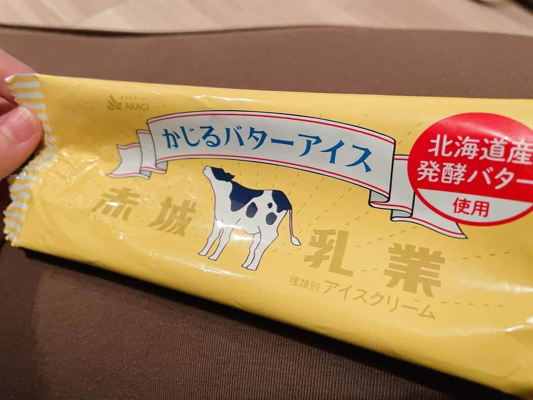 新井愛瞳さんのインスタグラム写真 - (新井愛瞳Instagram)「＊ ＊ 昨日発売の かじるバターアイス。 写真がプリントされていない少しレトロなパッケージで好きです。 口にした瞬間バターの風味が広がって 140kcalとは思えないほど濃厚でした。 甘さは控えめ。  #かじるバターアイス  #赤城乳業」2月24日 21時32分 - arai_manami_official