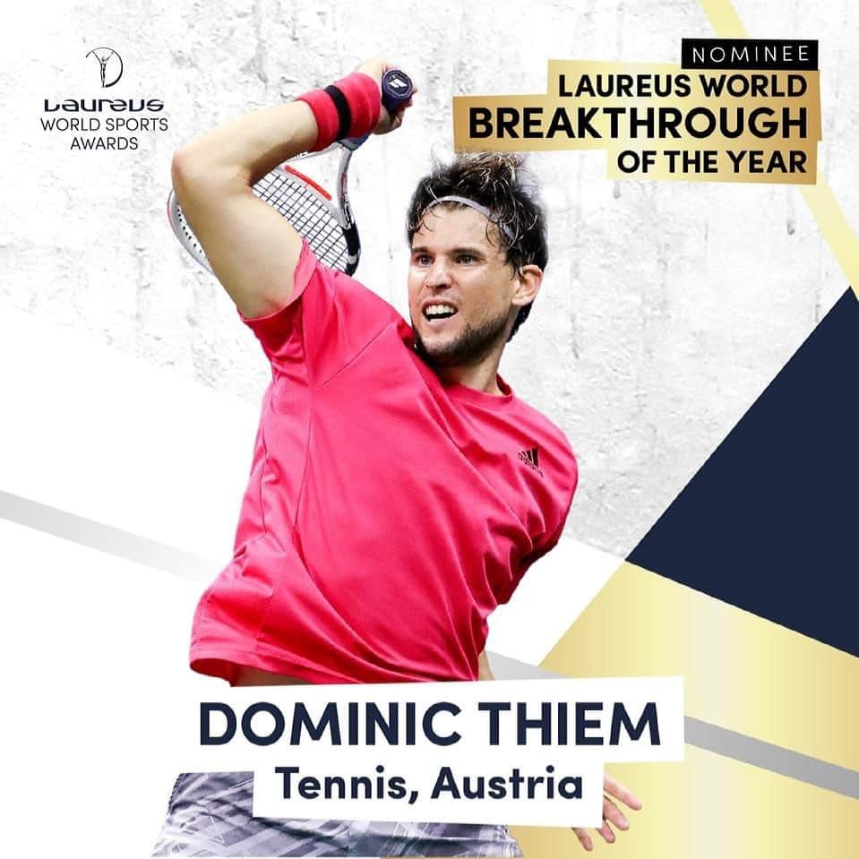 ドミニク・ティエムさんのインスタグラム写真 - (ドミニク・ティエムInstagram)「Thank you @laureussport for the nomination! It was a dream come true to win my first Grand Slam title last year! Now seeing my name on the nominee's list together with so many great athletes is a true honor!」2月25日 4時55分 - domithiem