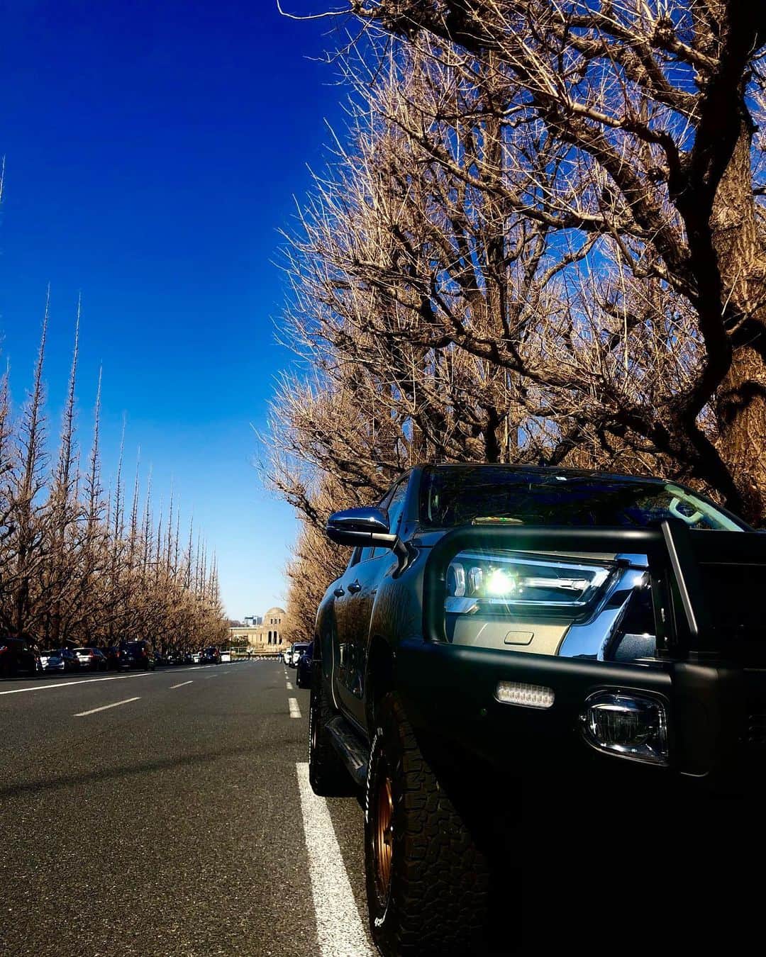 佐々木洋平のインスタグラム：「HILUX × 外苑前いちょう並木  #ハイラックス  #hilux  #外苑前いちょう並木 #toyotagram」