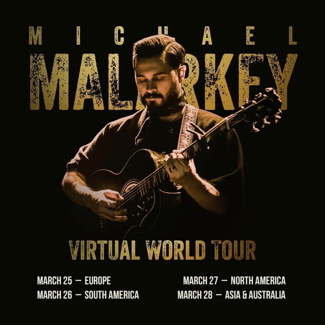 マイケル・マラーキーのインスタグラム：「TICKETS & LIVE ALBUM BUNDLES AVAILABLE NOW at michaelmalarkeyofficial.com ・・・ ~ VIRTUAL WORLD TOUR 🌍⠀ ⠀ Join @mkmalarkey for his exclusive virtual world tour 2021! The performance will include live performances of tracks from Michael's back catalogue and maybe a few new songs.⠀ ⠀ MAR 25 – Europe⠀ MAR 26 – South America⠀ MAR 27 – North America⠀ MAR 28 – Asia & Australia⠀ ⠀ Pay attention to the following details:⠀ ▪ A link to the video stream will be included in your confirmation email after buying a ticket.⠀ ▪ You will need to be logged to your Music Glue account in order to see the video on the day.⠀  #Repost @mkmalarkeyru 🖤 thanks for the dope artwork! 🐺   TICKETS AND MORE INFO HERE ⬇⠀ michaelmalarkeyofficial.com⠀ ⠀ Also you can find the link in my bio.⠀」