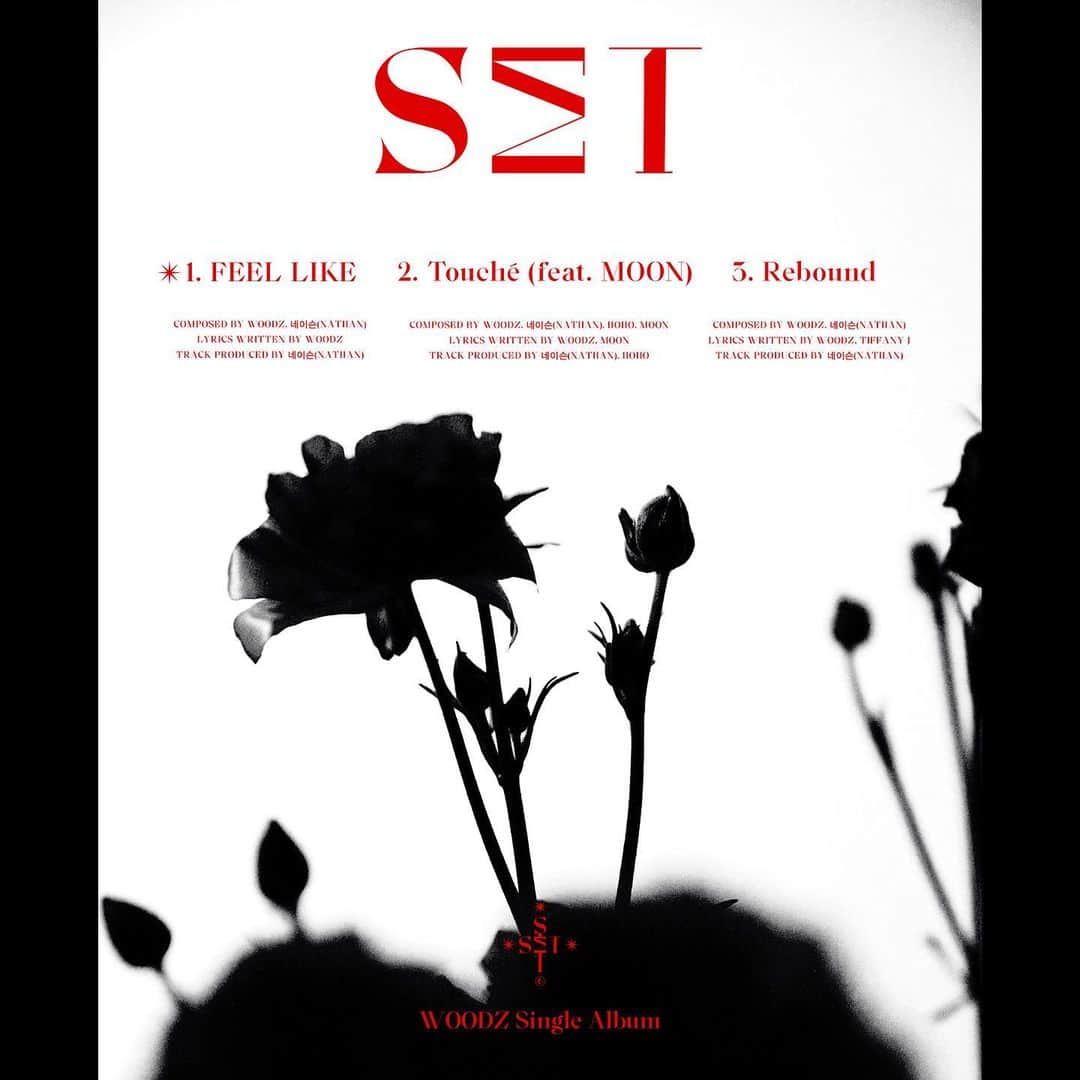 スンヨンのインスタグラム：「WOODZ  Single Album [SET]   TRACK LIST  1. 𝐅𝐄𝐄𝐋 𝐋𝐈𝐊𝐄 (*Title) 2. Touché (feat. MOON) 3. Rebound  #WOODZ #조승연 #SΣT #FEEL_LIKE #20210315_Release」