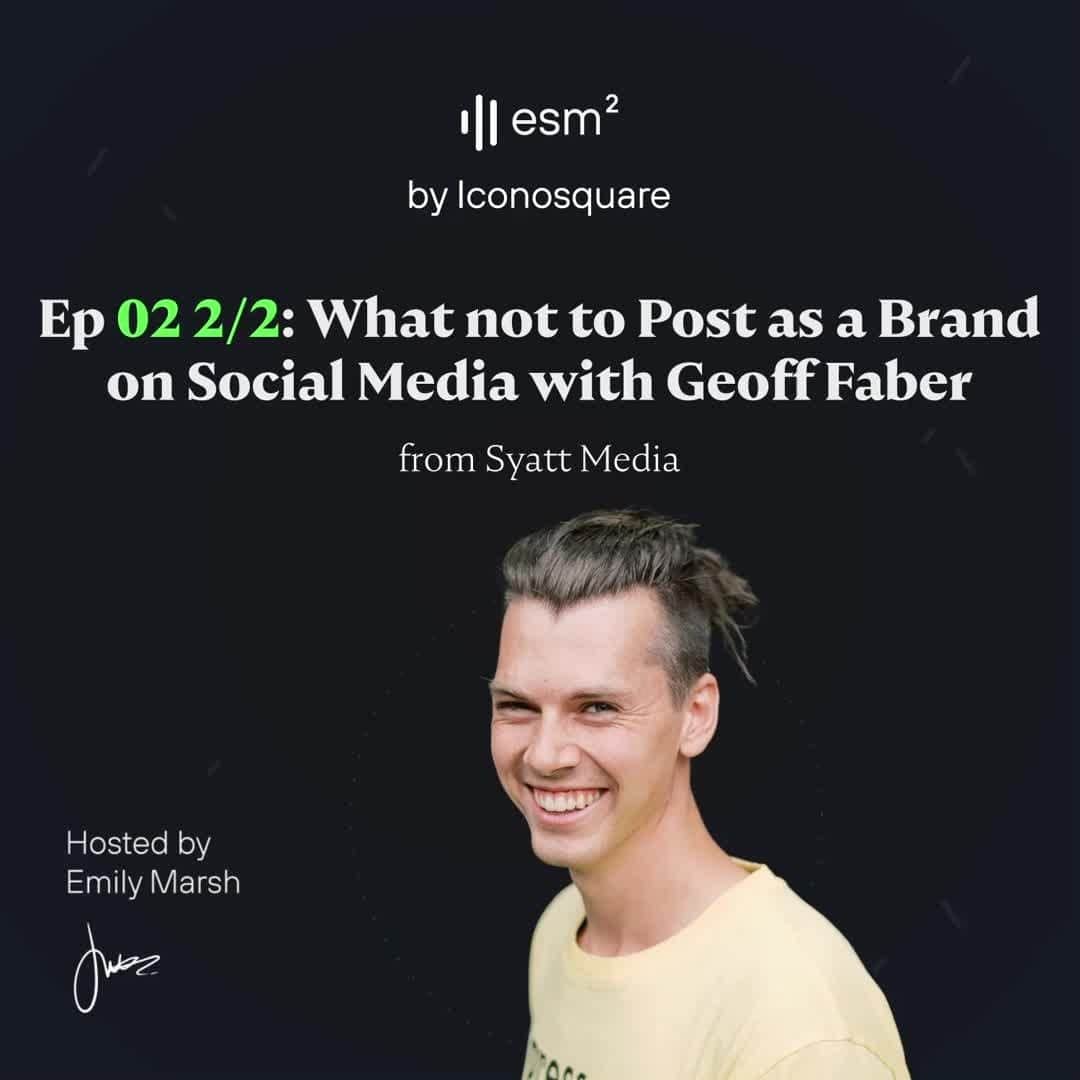 Iconosquareのインスタグラム：「💥 Go check out esm² EP:02 part 2! 🎙️  ✨The topic of this interview is : What not to post as a brand on #socialmedia, hosted by Emily 👏 Our Guest @geoffreyafaber from @syattmedia SyattMedia continues episode 2.1 by extending his tips as a marketing specialist 💪  This full episode is a 2-parter: Part 1: Where to be (and where not to be) on social media Part 2: What not to post as a brand on social media  This #podcast episode is available right now on: - Podcastics - Spotify - Google Podcasts - Apple Podcasts - Tune In  Want to learn more about specific #socialmedia strategies? Do it with our 25-minute episodes! ⁠💣  Click on our Omnilink in bio to listen this episode now! 🚀  #socialmediastrategy #socialmediamarketer #socialmediaspecialist #socialmediaagency」