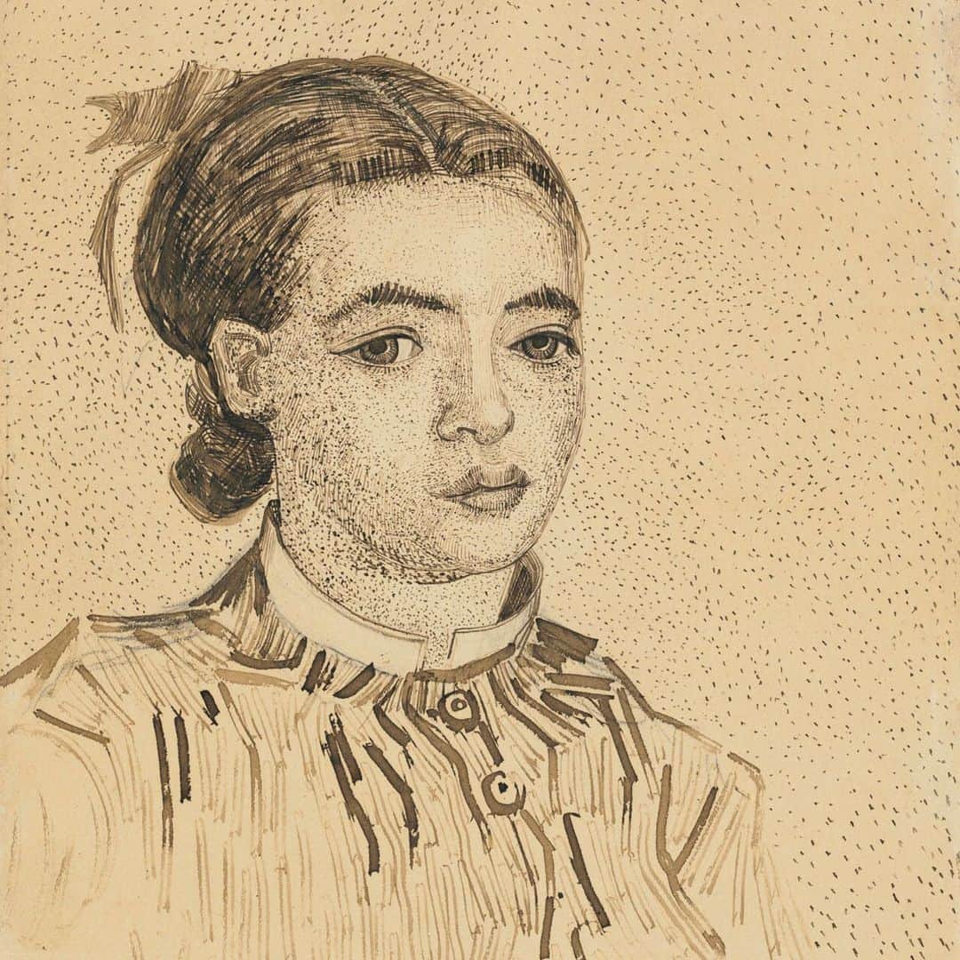 クリスティーズのインスタグラム：「'What I'm most passionate about, much more than all the rest of my profession – is the portrait, the modern portrait.' — Vincent van Gogh.⠀ .⠀ Belonging to a small group of radical reed pen drawings, 'La Mousmé' (c.1888) ranks among the greatest works on paper of the artist's career.⠀ .⠀ Technically innovative with an astonishingly diverse and perceptive range of strokes, lines, and dots, this portrait captures the very essence of its sitter; her youthful beauty rendered ethereal and timeless.⠀ .⠀ Vincent van Gogh (1853-1890), 'La Mousmé' (c.1888). Estimate: $7,000,000-$10,000,000.⠀ .⠀ A Family Collection: Works on Paper, Van Gogh to Freud —March 1, New York.⠀ .⠀ #VincentvanGogh #vanGogh #portrait #arles #drawing #masterwork #masterpiece #modernportrait #workonpaper⠀」