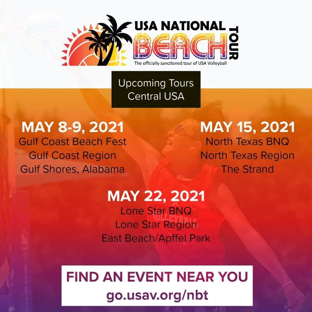 USA Volleyballさんのインスタグラム写真 - (USA VolleyballInstagram)「Spots are filling up fast for these upcoming National Beach Tour events and the Gulf Coast Beach Fest is almost completely filled! ⛱  Find an event near you and sign up today, 🔗 in bio.」2月25日 2時01分 - usavolleyball