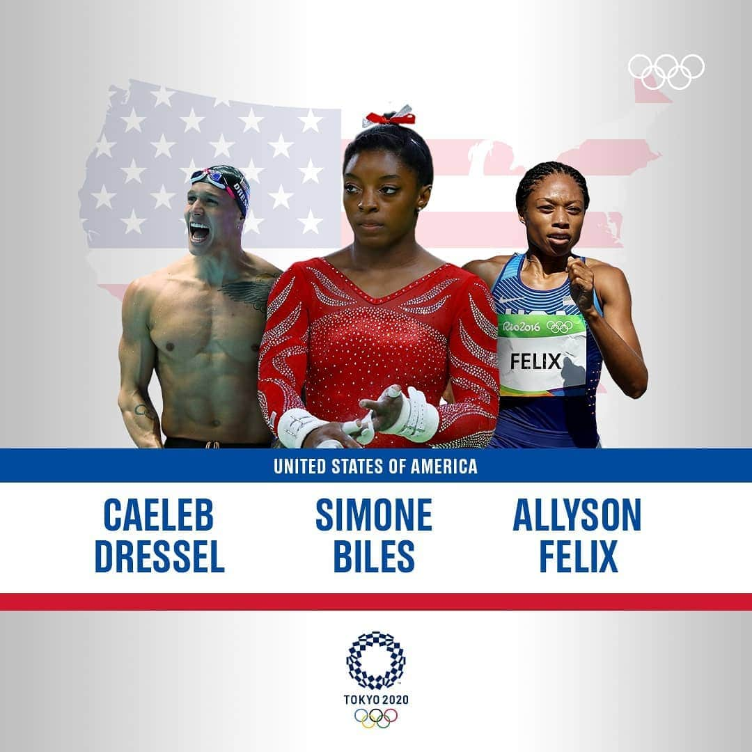 オリンピックさんのインスタグラム写真 - (オリンピックInstagram)「High hopes for Team USA at Tokyo 2020! Simone Biles, Caeleb Dressel and Allyson Felix will be some of the top names from a country stacked with talent. 🇺🇸⭐⁠ ⁠ What other big names from the USA are you looking forward to seeing at @Tokyo2020?⁠ ⁠ @simonebiles @af85 @caelebdressel」2月25日 2時05分 - olympics