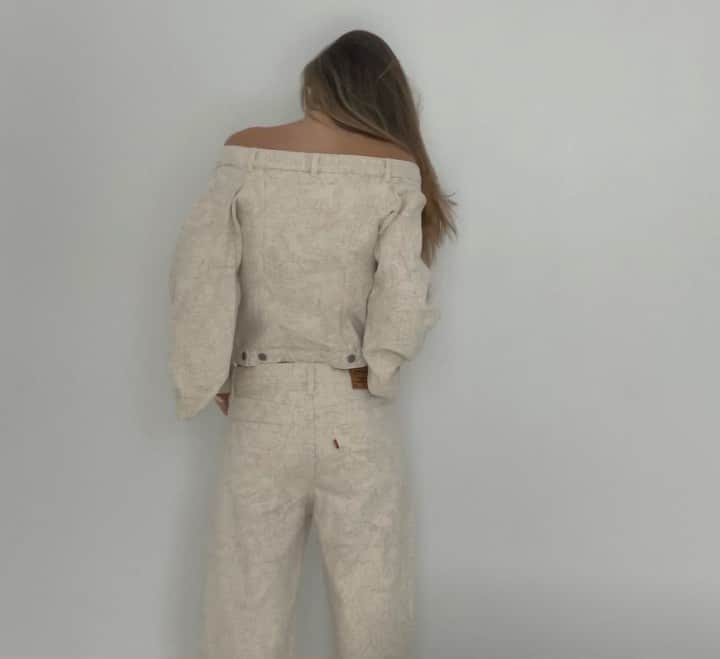 Mathilde Goehlerのインスタグラム：「@ganni x @levis 🤍 annonce」