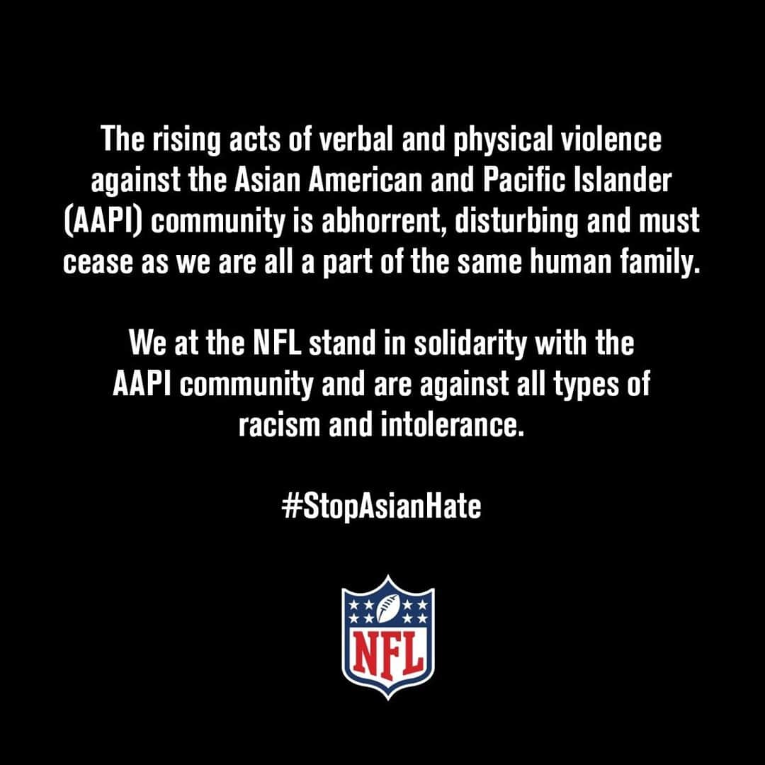 NFLさんのインスタグラム写真 - (NFLInstagram)「#StopAsianHate」2月25日 2時15分 - nfl