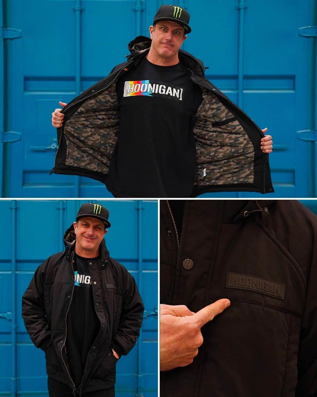 ケン・ブロックさんのインスタグラム写真 - (ケン・ブロックInstagram)「Three different ways to stay warm while it’s still winter! Check out #HooniganDotCom if you need a good hoodie, heavyweight puffer jacket, lightweight coach jacket, or any of the rad new gear added to this season’s lineup.」2月25日 2時17分 - kblock43