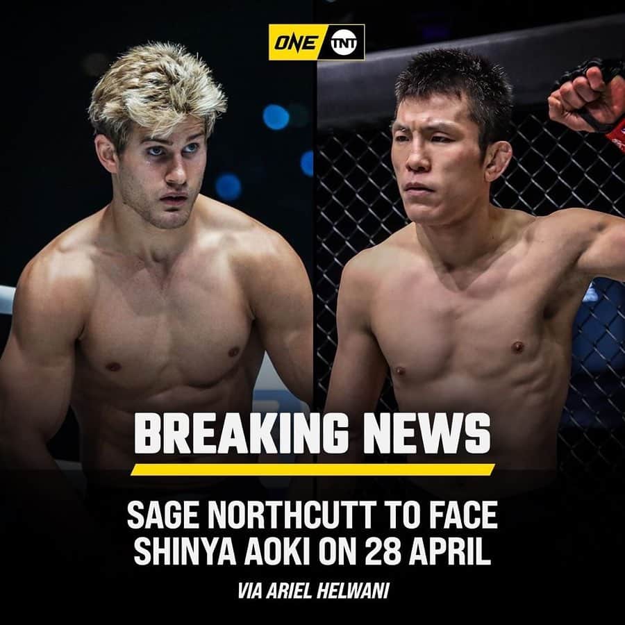 セージ・ノースカットのインスタグラム：「Repost• @onechampionship 🚨 BREAKING NEWS 🚨 Sage Northcutt is BACK to face the legendary Shinya Aoki on 28 April at ONE on TNT IV! #ONEonTNT @supersagenorthcutt」