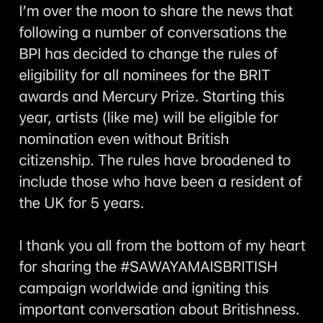 リナ・サワヤマのインスタグラム：「REDEFINING BRITISHNESS !!!!!! shoutout @bpi_music !!!!!」