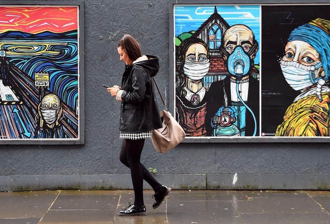 AFP通信さんのインスタグラム写真 - (AFP通信Instagram)「#AFPrepost @aljazeeraenglish - The coronavirus outbreak has inspired some graffiti artists to paint fun or informative works of art on public spaces. Here are some of the graffiti displayed across the globe: ⁠⁠⁣ ⁣  📸Photos: William West, Francisco Robles,  Ina Fassbender, Joseph Eid, Raul arboleda, Mohammed Abed, Mohd Rasfan, Andy Buchanan, Fadel Senna, Nelson Almeida, @afpphoto⁣ .⁠⁠⁣ 1. A woman looks at a mural of a health worker with wings holding a globe in Melbourne, Australia. ⁠⁠⁣ .⁠⁠⁣ 2. A man walks past a coronavirus-related mural, in Acapulco, Guerrero state, Mexico.⁠⁠⁣ .⁠⁠⁣ 3. A boy stands in front of a graffiti painted by artist Kai 'Uzey' Wohlgemuth featuring a nurse as Superwoman on a wall in Hamm, western Germany.⁠⁠⁣ .⁠⁠⁣ 4. A mural depicting a mask-clad boy in front of the Zouk Thermal Power Plant, north of the Lebanese capital Beirut. ⁠⁠⁣ .⁠⁠⁣ 5. A woman wearing a face mask walks next to a painted wall in Bogota, Colombia. ⁠⁠⁣ .⁠⁠⁣ 6. A Palestinian woman walks past a coronavirus-inspired mural in Gaza City. ⁠⁠⁣ .⁠⁠⁣ 7. A medical personnel wearing a protective suit waits at the Covid-19 coronavirus drive-thru test centre outside the Ajwa Private Clinic in Shah Alam on the outskirts of Kuala Lumpur, Malaysia. ⁠⁠⁣ .⁠⁠⁣ 8. A pedestrian walks past graffiti depicting the subjects within famous artworks in Glasgow. ⁠⁠⁣ .⁠⁠⁣ 9. A Moroccan man drives his horse-drawn cart past a mural thanking essential workers in the city of Sale north of the capital. ⁠⁠⁣ .⁠⁠⁣ 10. View of Brazilian mural artist Eduardo Kobra's recent work "Coexistence" which shows children wearing face masks bearing symbols of different religions (L to R) Islam, Buddhism, Christianity, Judaism and Hinduism- in Itu, some 100 km from Sao Paulo, Brazil. ⁠⁠⁣ .⁠⁠⁣ 🔗Tap the link in our bio to learn about how Graffiti tells the story of Egypt’s revolution.⁠⁠⁣ .⁠⁠⁣ #coronavirus #art #graffiti ⁠#health #malaysia #brazil #colombia #morocco #palestine #gaza #germany #lebanon #beirut #mexico #australia⁠⁠」2月25日 2時50分 - afpphoto
