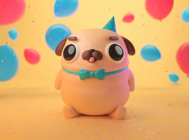 Dribbbleさんのインスタグラム写真 - (DribbbleInstagram)「Birthday Pug by EJ Hassenfratz ⠀ ⠀ #dribbble #design #3D #pugs #3Dillustration #illustration #c4d #characterdesign」2月25日 3時02分 - dribbble