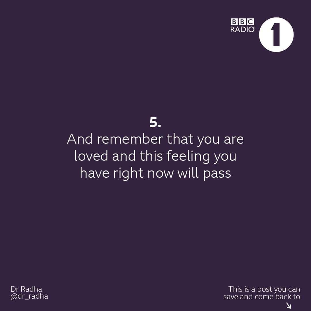 BBC Radioさんのインスタグラム写真 - (BBC RadioInstagram)「Some potentially helpful tips that could help you if you're feeling a bit alone at night, from @dr_radha 💜⁣ ⁣ You can also search for 'Life Hacks - Lockdown Wellbeing' on @bbcsounds to listen to a range of different episodes with Dr Radha, @vicknhope and @katiethistleton ⁣ ⁣ And search for BBC Action Line for information and support should you want it」2月25日 5時00分 - bbcradio1