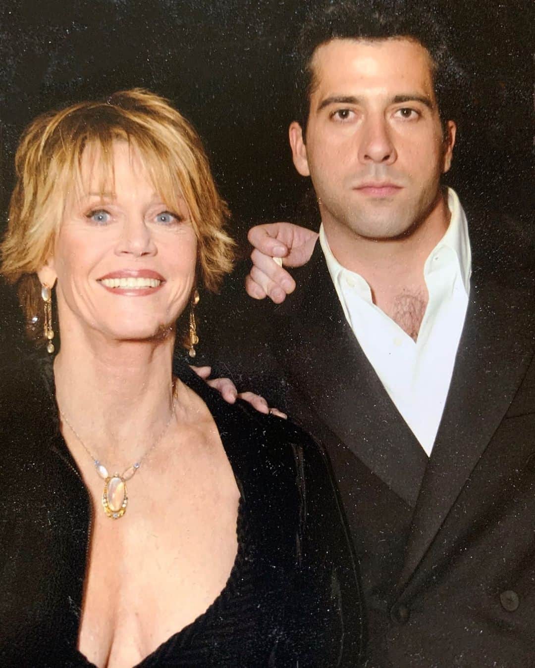 ジェーン・フォンダのインスタグラム：「Back in 2004 I was my sons plus 1 to the Golden Globes. He was nominated for Best Actor for his role in “Soldiers Girl”. He lost to Al Pacino, but he should have won 😉  @troyog #goldenglobes  #proudmom」