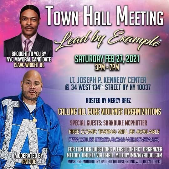 ファット・ジョーさんのインスタグラム写真 - (ファット・ジョーInstagram)「NYC City Come Out For This Very Special Town Hall Moderated By Yours Truly @fatjoe And The Next Mayor Of NYC @isaacwrightjr」2月25日 5時41分 - fatjoe