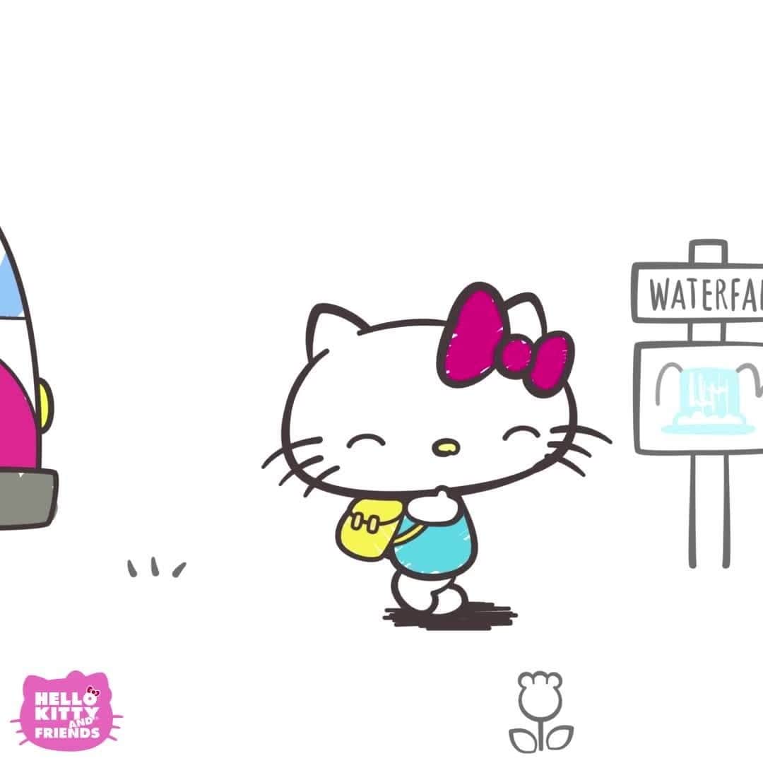 Hello Kittyのインスタグラム：「It’s time for another episode of Sweet Moments with Hello Kitty! 🎀 Will Hello Kitty make it to the first stop of her adventure or will wi-fi get in the way?📱 Link in bio to find out on the #HelloKittyandFriends YouTube channel!」