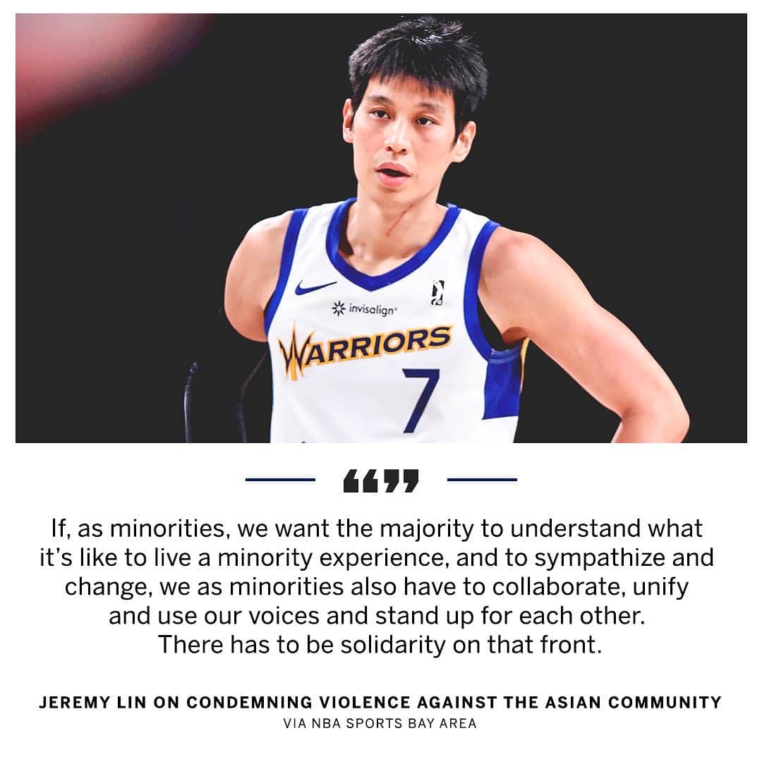 espnのインスタグラム：「Jeremy Lin spoke out against recent violence against Asian-Americans and called for solidarity from others.」