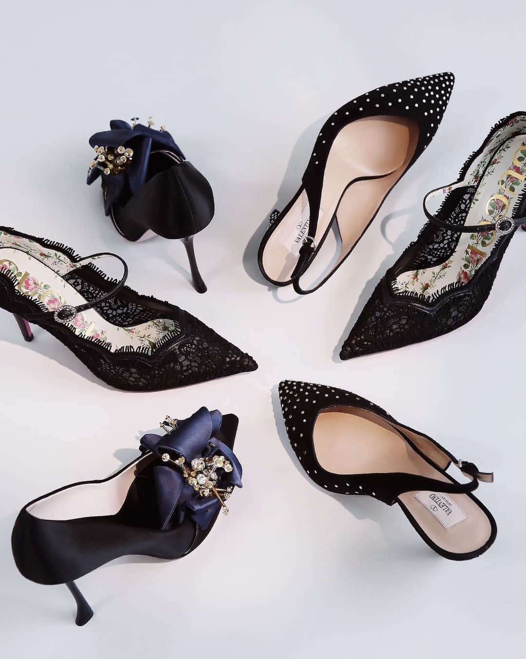 The Outnetのインスタグラム：「Classic black heels don't need to be basic — opt for shimmering, embellished versions to make every outfit feel instantly special.   Shop all your favorite Instagram looks, just visit the link in bio」