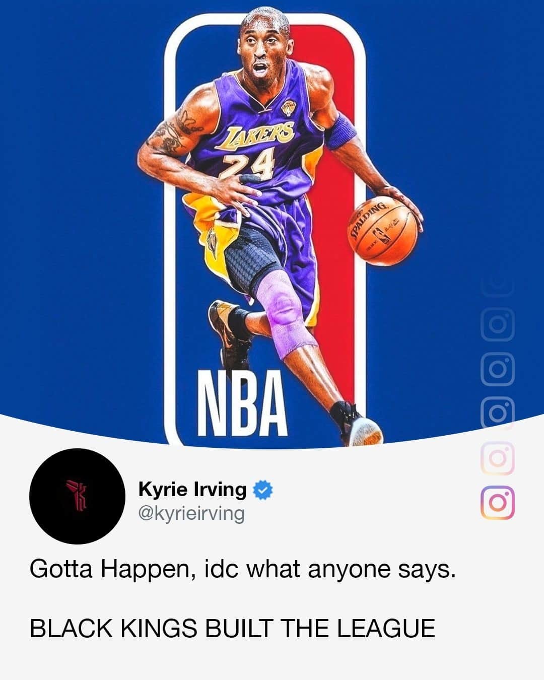 espnのインスタグラム：「Kyrie wants to see the NBA logo changed. (Art via @tysonbeck)」