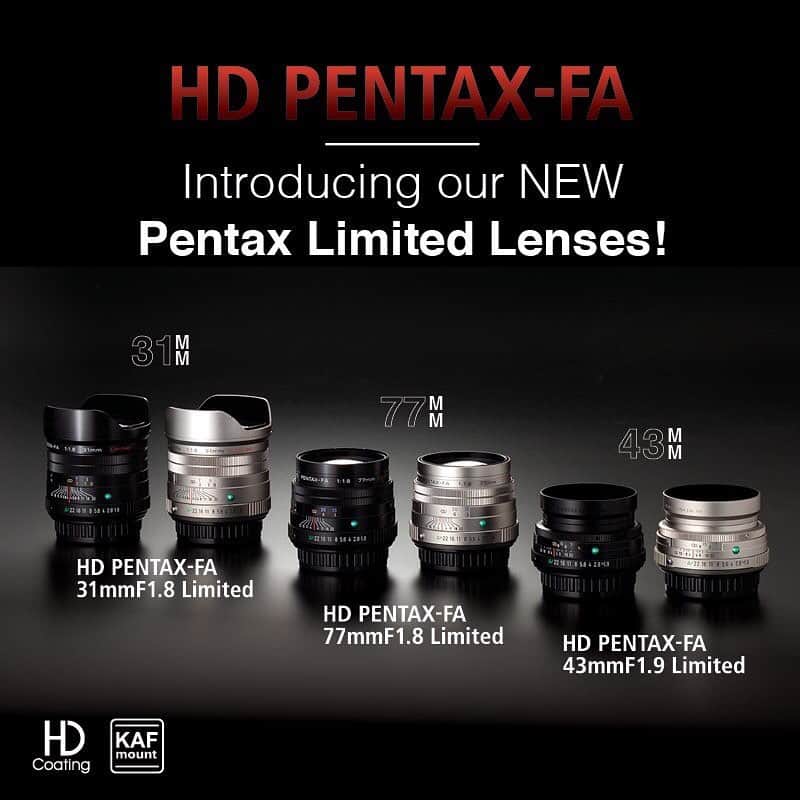 Ricoh Imagingのインスタグラム：「Introducing the HD PENTAX-FA Limited Lenses. Learn more on our site and pre-order. Link in bio.」