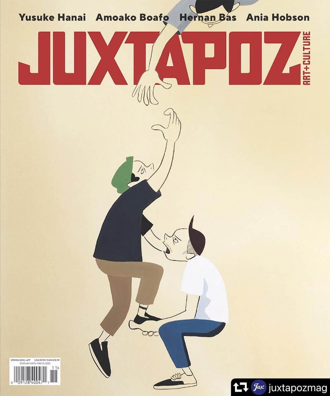 花井祐介さんのインスタグラム写真 - (花井祐介Instagram)「I can’t describe how I’m honored and stoked!  My art on a cover of Juxtapoz magazine.  My all time favorite American art and culture magazine. Thanks @juxtapozmag @epricco   こんな事が起きる日が来るとは思ってもいませんでした。自分の絵がJuxtapoz の表紙を飾るとは！ 去年取材を受けて雑誌内にインタビューが載るのはわかっていましたがまさか表紙になるとは！知ってから内緒にするのが大変でした。まだウチには届いてないから早く実物を見たい！手が震えるぜ！  #repost @juxtapozmag ・・・ New SPRING 2021 Quarterly edition, out now, featuring @hanaiyusuke cover art!  Also featuring @amoakoboafo @lolas_venus @ania_hobson @hernanbas @ryantravischristian @eniwamura @cathrin.hoffmann @tonytoscani @khalik_allah @tiffanyalfonseca @chrispymartin @yinka_ilori @abcdefghelen and more!」2月25日 8時20分 - hanaiyusuke