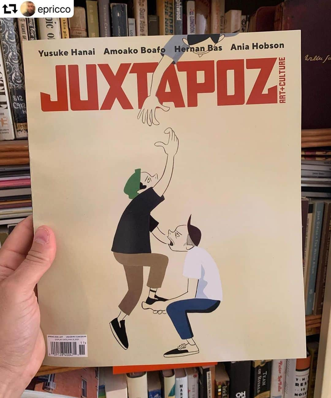 花井祐介さんのインスタグラム写真 - (花井祐介Instagram)「I can’t describe how I’m honored and stoked!  My art on a cover of Juxtapoz magazine.  My all time favorite American art and culture magazine. Thanks @juxtapozmag @epricco   こんな事が起きる日が来るとは思ってもいませんでした。自分の絵がJuxtapoz の表紙を飾るとは！ 去年取材を受けて雑誌内にインタビューが載るのはわかっていましたがまさか表紙になるとは！知ってから内緒にするのが大変でした。まだウチには届いてないから早く実物を見たい！手が震えるぜ！  #repost @juxtapozmag ・・・ New SPRING 2021 Quarterly edition, out now, featuring @hanaiyusuke cover art!  Also featuring @amoakoboafo @lolas_venus @ania_hobson @hernanbas @ryantravischristian @eniwamura @cathrin.hoffmann @tonytoscani @khalik_allah @tiffanyalfonseca @chrispymartin @yinka_ilori @abcdefghelen and more!」2月25日 8時20分 - hanaiyusuke