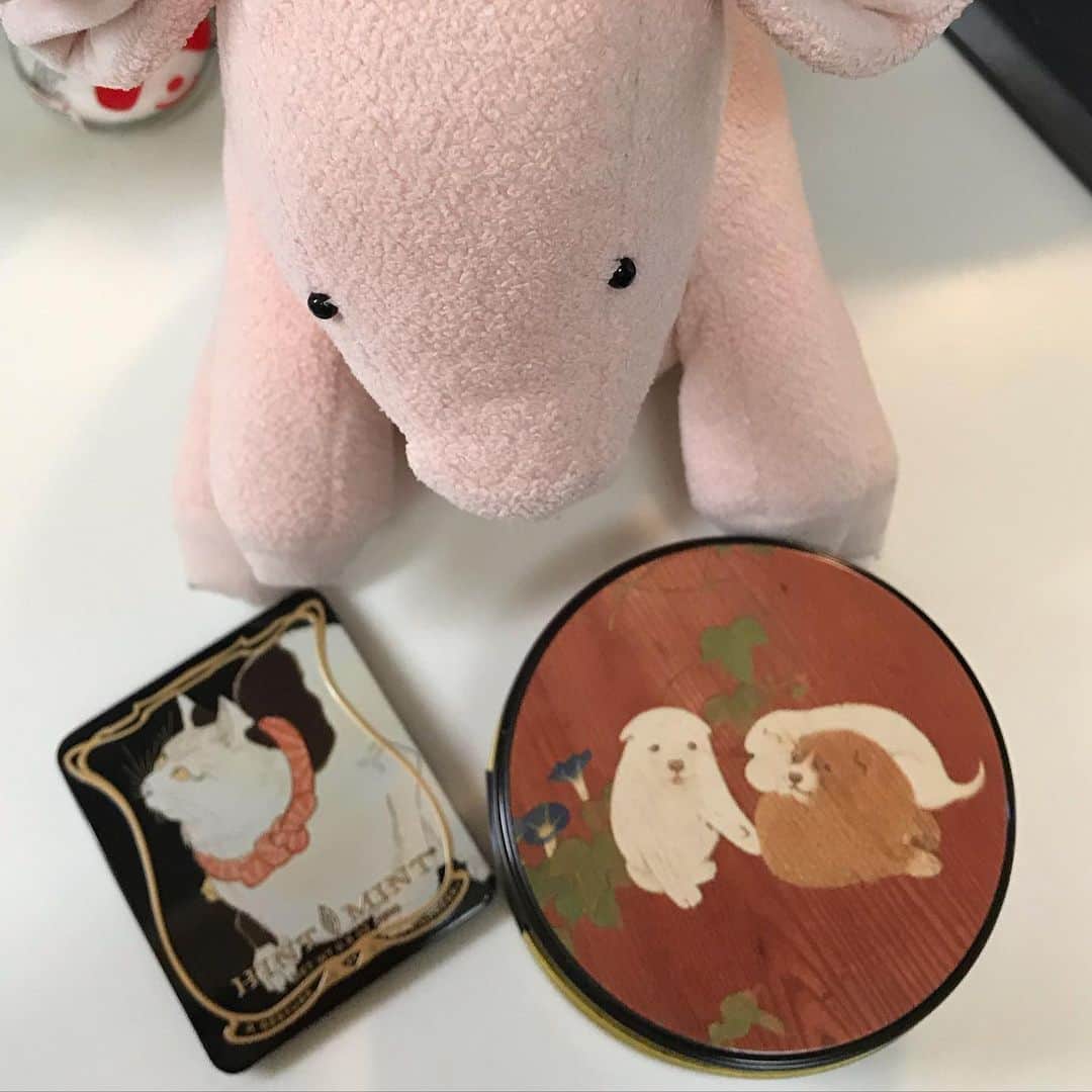 のインスタグラム：「#東京国立博物館 のスーベニアショップみたいなのが #東京駅 にあるらしい。おみやげをもらいました。応挙の犬と国芳の猫！ #ぶたぶた #山崎ぶたぶた #矢崎存美」
