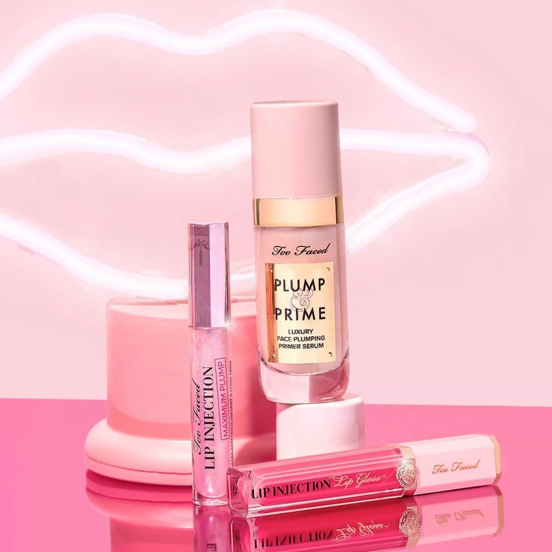 Too Facedのインスタグラム：「Name a better lineup, we'll wait. 😉 Our Lip Injection Lip Gloss, Plump & Prime, and Lip Injection Maximum Plump are scientifically proven to plump, fill & lift like never before!  #toofaced」