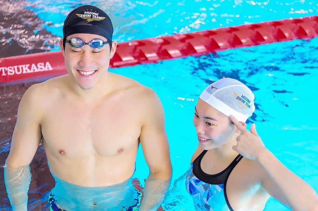 青木玲緒樹のインスタグラム：「#mizunoswimteam」