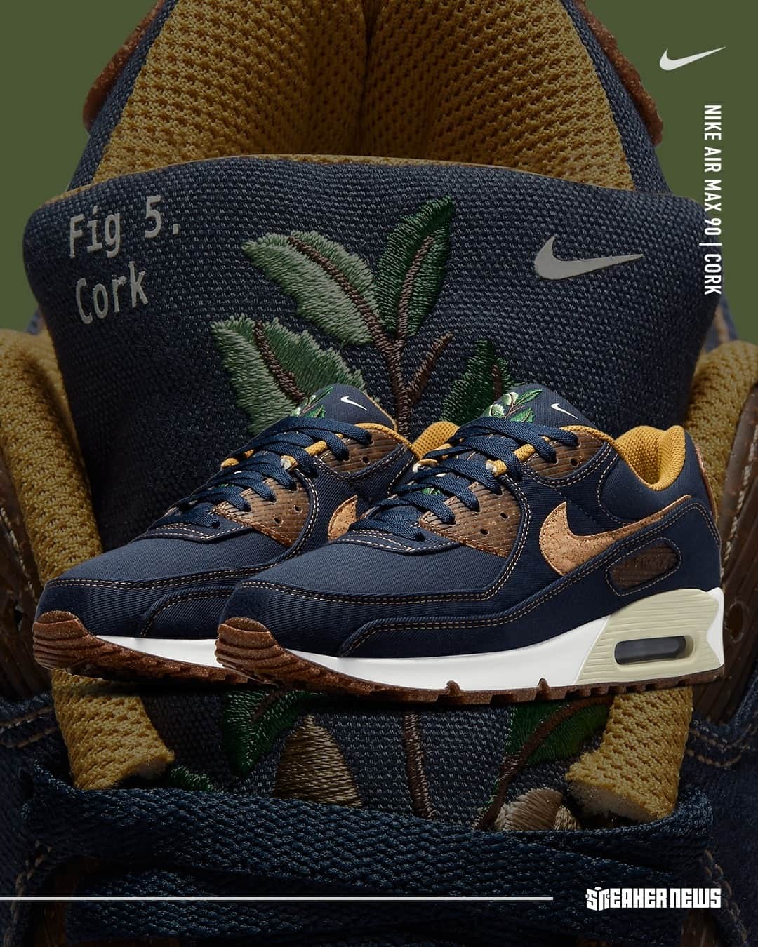 Sneaker Newsさんのインスタグラム写真 - (Sneaker NewsInstagram)「Nike's ever-expanding plant-dye inspired collection introduces this navy-blue canvas Air Max 90, with the cork plant featured on the tongue through some elegant embroidery. Bravo to Nike on these! Tap the link in our bio to see a closer look.」2月25日 12時00分 - sneakernews