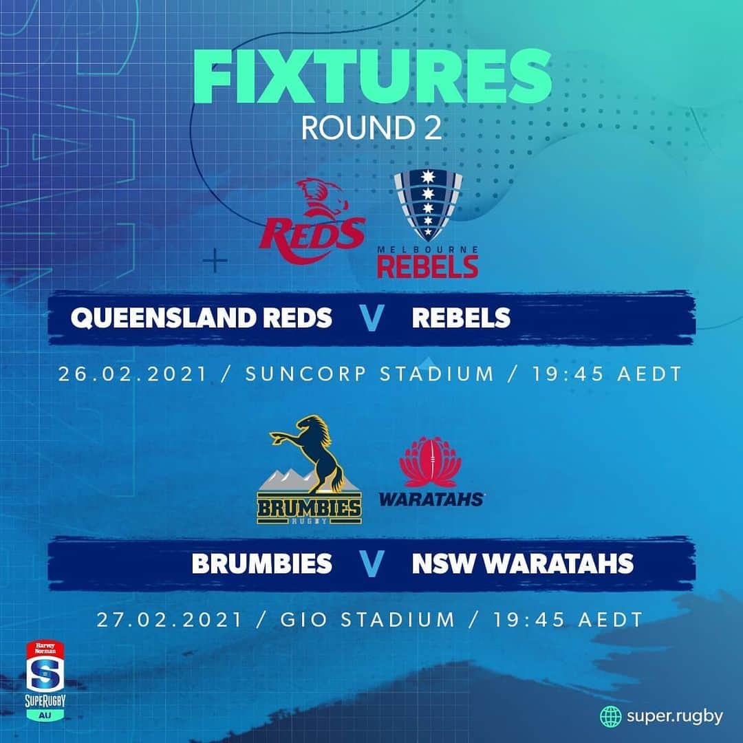 Super Rugbyさんのインスタグラム写真 - (Super RugbyInstagram)「Early pace-setters @redsrugby and @brumbiesrugby are back in action while @melbournerebels make their #SuperRugbyAU entrance! Who's winning in Round 2 - and by how much?! #REDvREB #BRUvWAR」2月25日 12時11分 - superrugby