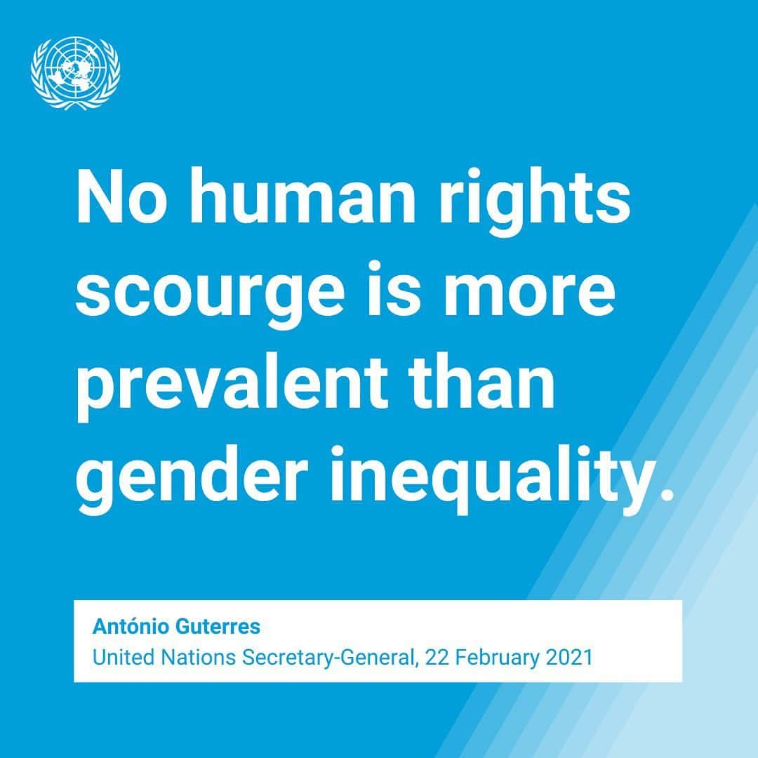 アントニオ・バンデラスさんのインスタグラム写真 - (アントニオ・バンデラスInstagram)「The #COVID19 pandemic has further exacerbated entrenched discrimination against women and girls. The crisis has a woman’s face.  🔷 @antonioguterres says no human rights scourge is more prevalent than gender inequality.  👉 bit.ly/46HRC2021   #StandUp4HumanRights @unitednations」2月25日 22時44分 - antoniobanderas