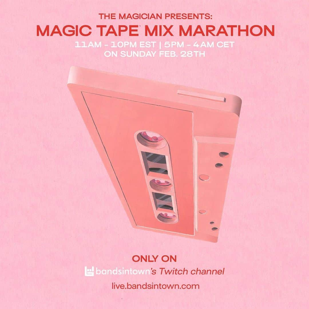 ジ・アストン・シャッフルさんのインスタグラム写真 - (ジ・アストン・シャッフルInstagram)「Doing a livestream with the @potionrecords #MagicTape100 crew this weekend! Tune in for 11 hours of magic tunes from 11am Sun NY time / 3am Mon Sydney time.」2月25日 14時33分 - theastonshuffle