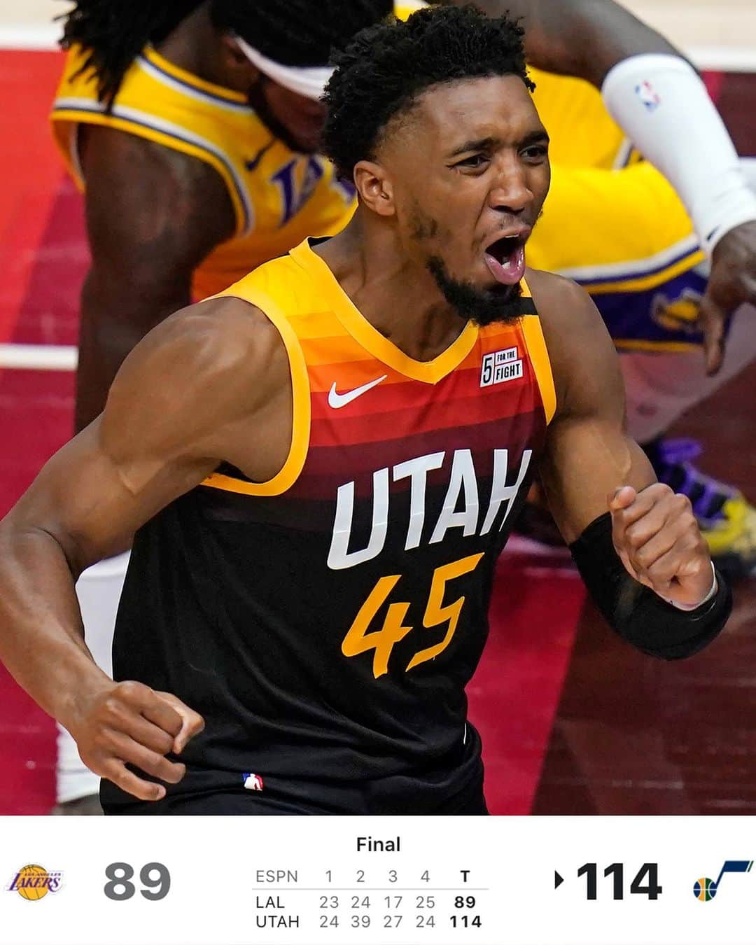 espnのインスタグラム：「The Jazz hand the Lakers their worst loss of the season 😳😳😳 @nbaonespn」