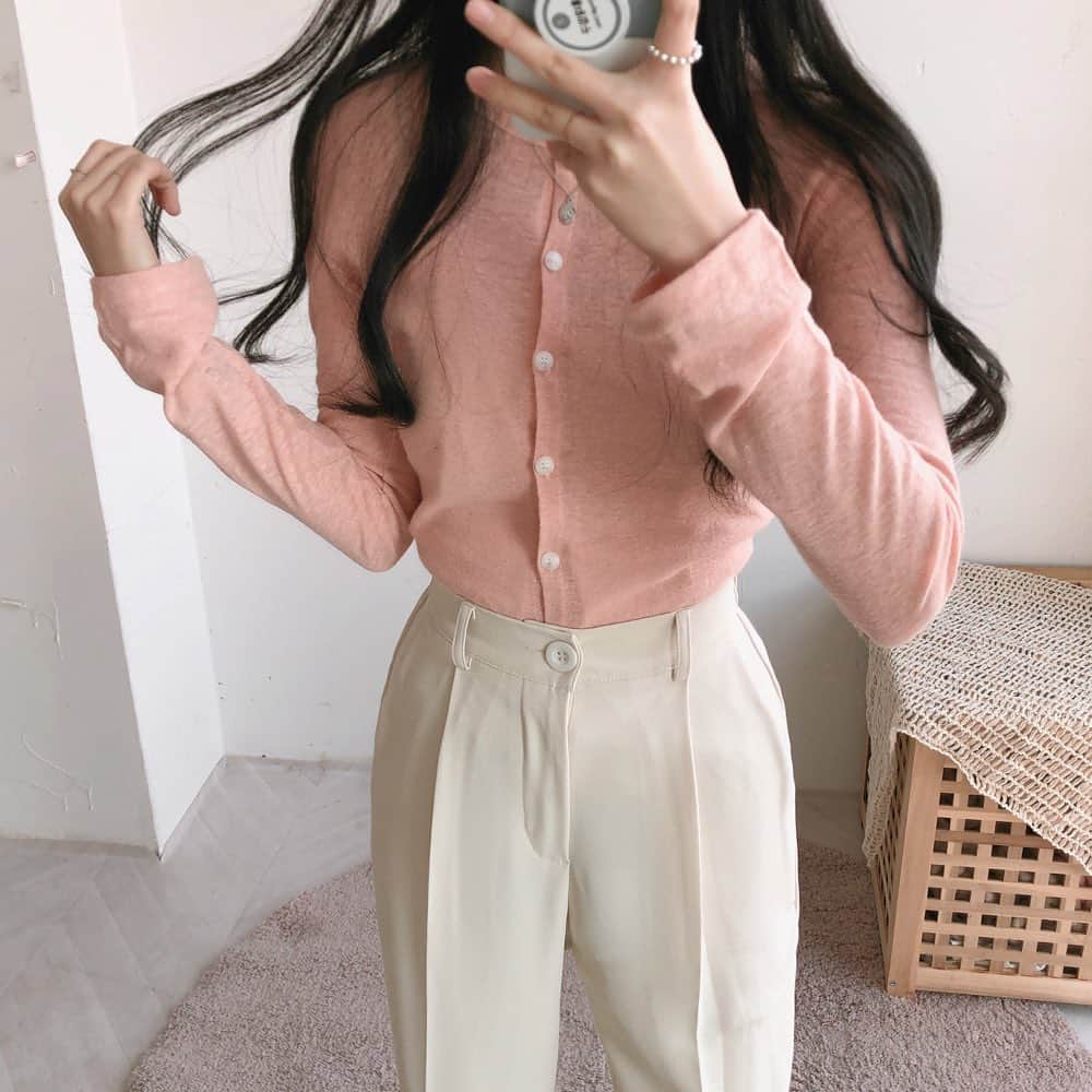 ガールズルールさんのインスタグラム写真 - (ガールズルールInstagram)「パステルリネンミニカーディガン (cd1029) COLOR : BLACK, WHITE, BEIGE, SORA, PURPLE, PINK」2月25日 15時58分 - girlsrule_official