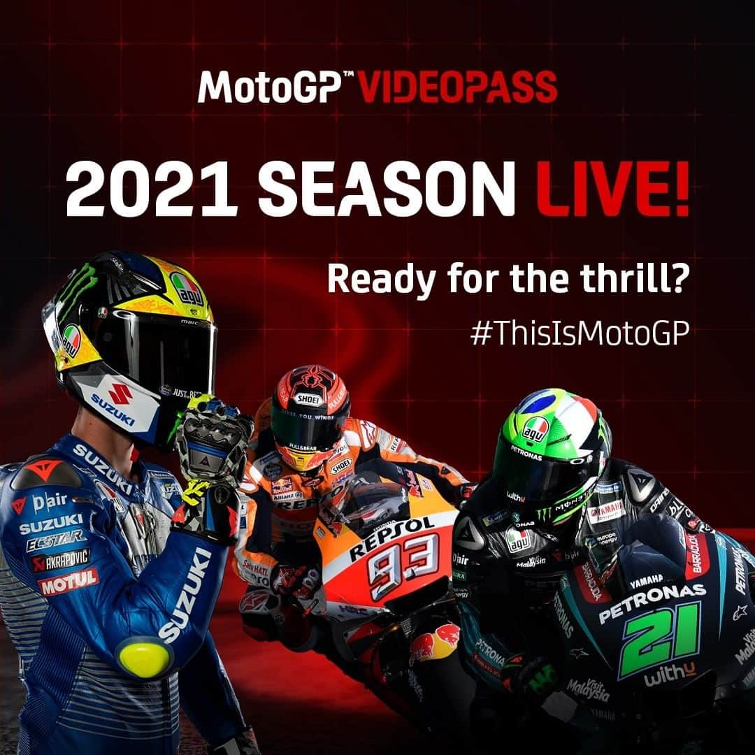 MotoGPさんのインスタグラム写真 - (MotoGPInstagram)「Get ready for the THRILL! 💥 Click the link in bio to subscribe to #MotoGP VideoPass and make sure you don't miss any of the 2021 action! 🤩 #Motorcycle #Racing #Motorsport #VideoPass」2月25日 17時00分 - motogp