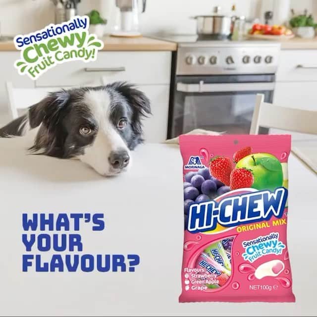 山田幸代のインスタグラム：「Hey my Aussie Friends! Make sure to pick-up some Hi-Chew now available at @colessupermarkets @paknsave @newworldnz in Aus! You can also see all the stocked stores at www.morinaga-ap.com/hi-chew @hichew_anz    Posted @withregram • @hichew_anz Every man and his dog loves sensationally chewy Hi-Chews! What’s your flavour?  Available at @colessupermarkets @paknsave @newworldnz  *Only for human consumption 😉 ————————————  #hichew #apple #grape #strawberry #tropicalmix #sweetnsour #hichew_anz #lollies #chewy #juicy #yum #lovejapanese #gamer #gaming #gamerlife #xbox  #nintendo #playstation #instacandy #dog #puppy」
