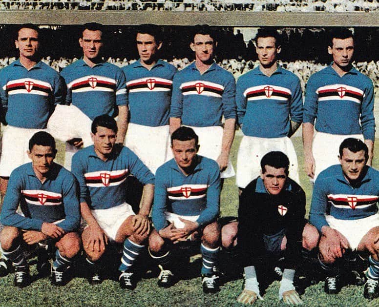 UCサンプドリアのインスタグラム：「Il 25 febbraio 1931 nacque Mario #Tortul (il quinto in alto da sinistra), calciatore e cuore blucerchiato. 🙏🏻」