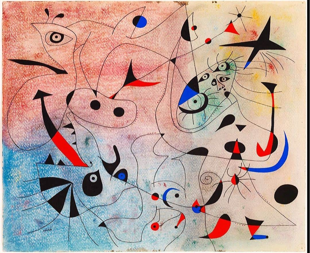 メロディー洋子のインスタグラム：「L’Etoile matinale (Morning Star), Joan Miró, 1940  Constellations   Constellation #6   #joanmiró」