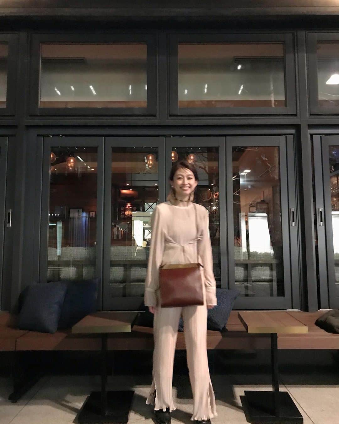 木野園子のインスタグラム：「earring @fumietanaka_jp  choker @michikononaka  tops @accl_official  bottoms @accl_official  bag @saganvienna  boots @togaarchives  🌸🌸🌸」