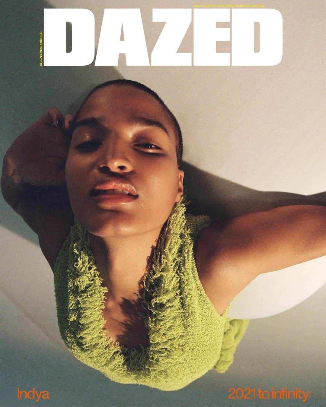 Dazed Magazineさんのインスタグラム写真 - (Dazed MagazineInstagram)「If you could ask @indyamoore anything, what would it be?⁠⁠ ⁠⁠ For our spring 2021 issue, friends, collaborators, and famous fans pose their burning questions to the @poseonfx star.⁠⁠ ⁠⁠ Tap the link in bio to read more 📲⁠⁠ ⁠⁠ Photography @briannalcapozzi ⁠⁠ Styling @emmawyman⁠⁠ Hair @hoshounkpatin⁠⁠ Make-up @reneegarnes⁠⁠ Set design @nicholasdesjardins  ⁠⁠ Text @ted_stansfield ⁠ ⁠ Editor-In-Chief @isabellaburley⁠⁠ Art director @reidjamie⁠⁠ Fashion director @emmawyman ⁠⁠ ⁠⁠ #IndyaMoore wears cotton towelling knit dress #BottegaVeneta ⁠⁠Salon 01 ⁠⁠ Taken from the spring 2021 #2021toInfinity issue of #Dazed」2月25日 18時59分 - dazed
