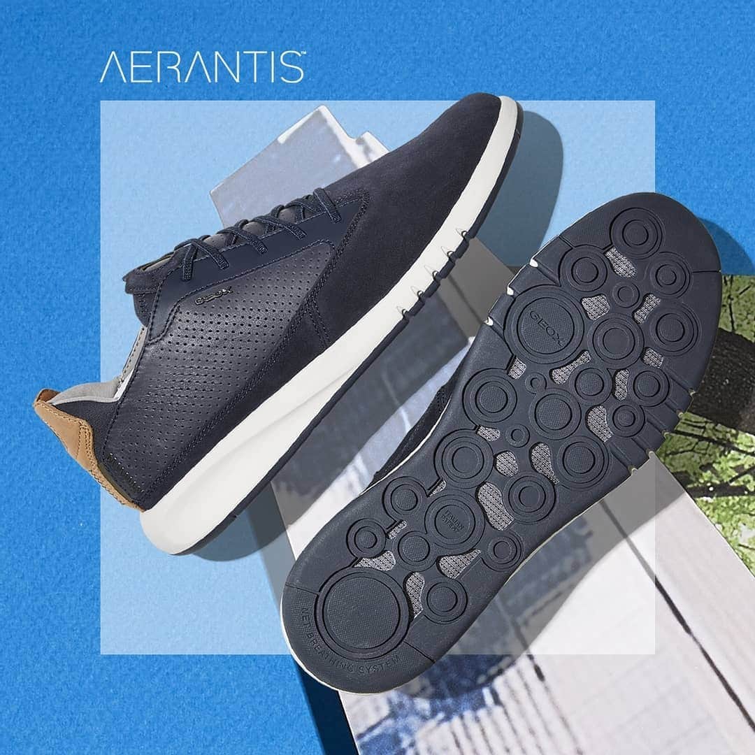 ジェオックスのインスタグラム：「ADD SOME STYLE TO YOUR DAY TO DAY in Aerantis sneakers.   Where ultimate comfort meets superior design.  ​ ​ ​#geox #geoxshoes #expressyourworlds」